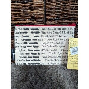 NWT Out Of Print Banned Books Zipper Pouch Cosmetic Bag Women's Canvas Gift NEW